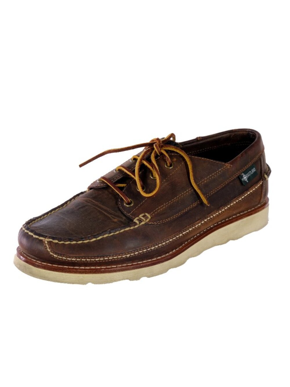 EASTLAND Stoneham 1955 Boat Shoes Sz. 13 M Brown Oiled Leather Lace-Up Men's